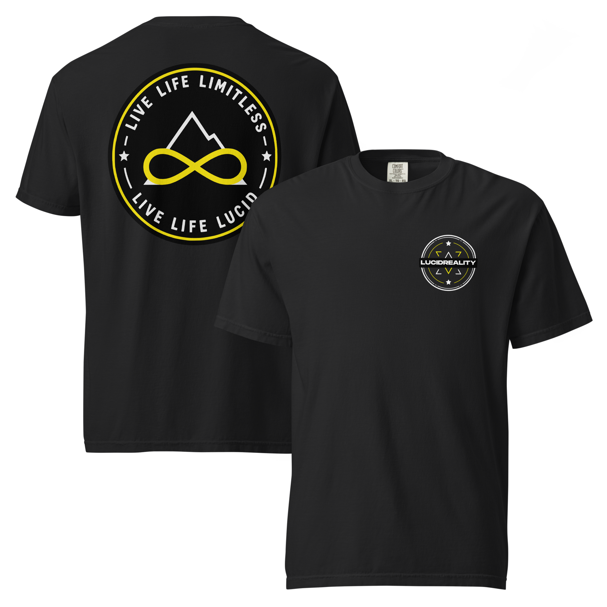 Lucid Reality Live Life Limitless Tee, garment-dyed heavyweight unisex t-shirt