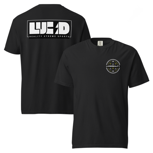 Lucid Reality Lucid Bolt Tee, lightning bolt back print, garment-dyed unisex t-shirt