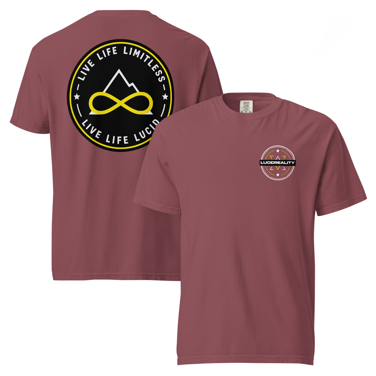 Lucid Reality Live Life Limitless Tee, garment-dyed heavyweight unisex t-shirt