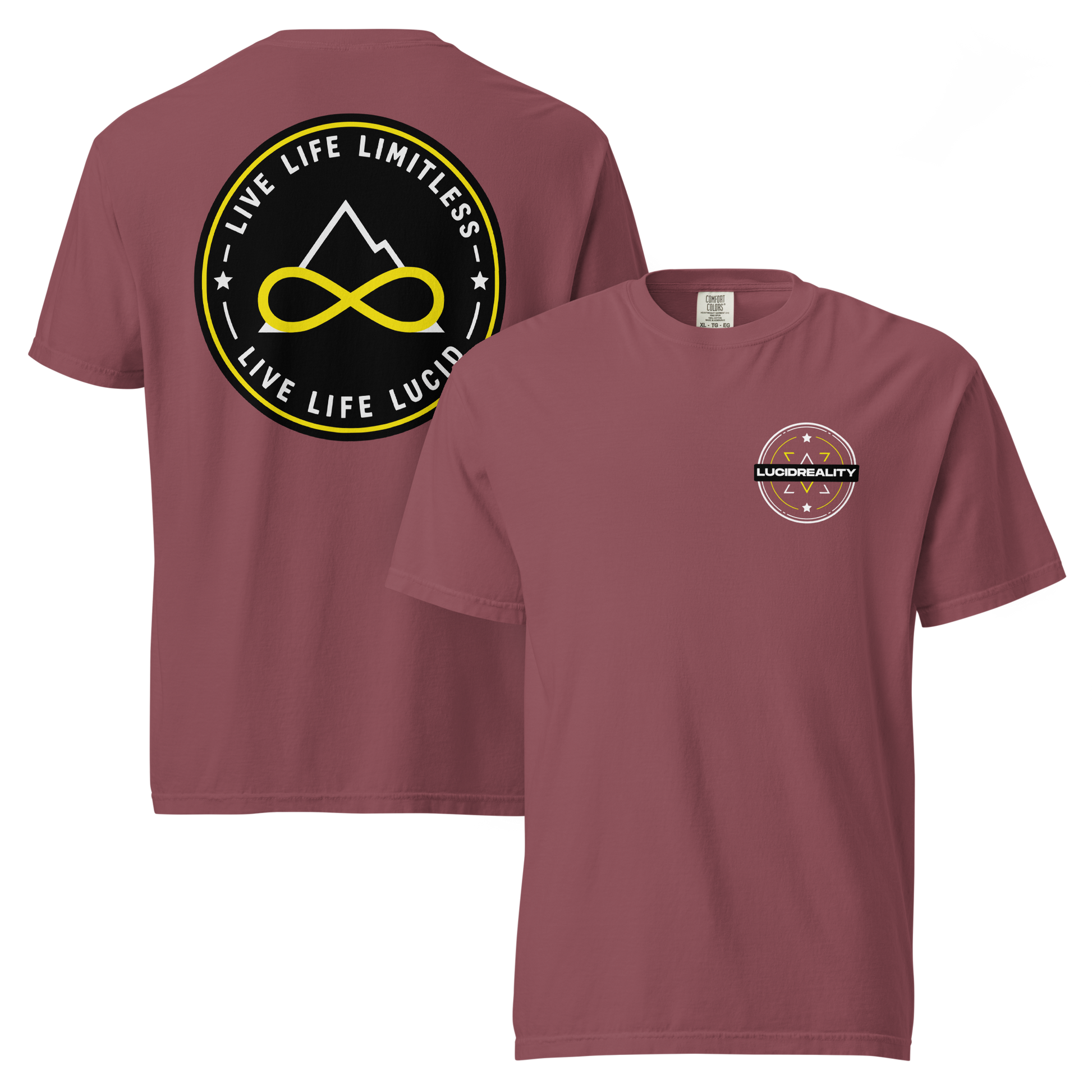 Lucid Reality Live Life Limitless Tee, garment-dyed heavyweight unisex t-shirt