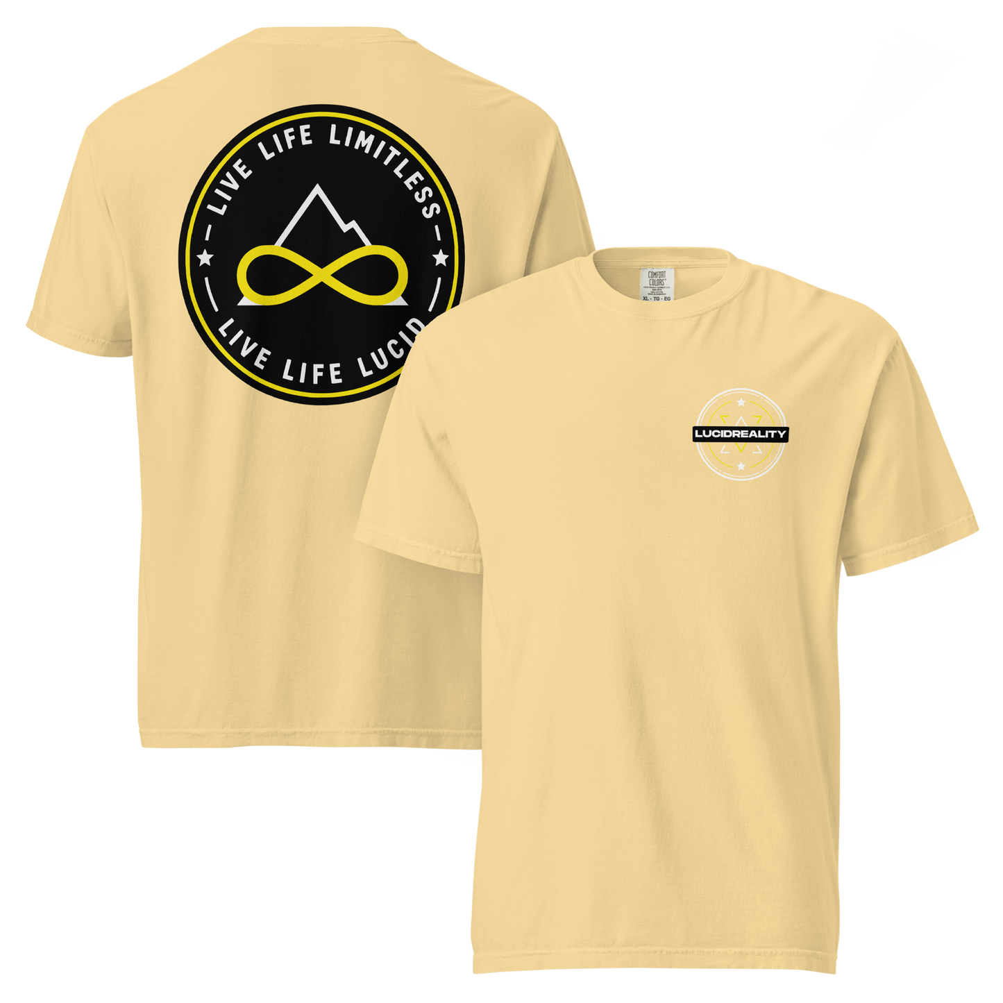 Lucid Reality Live Life Limitless Tee, garment-dyed heavyweight unisex t-shirt