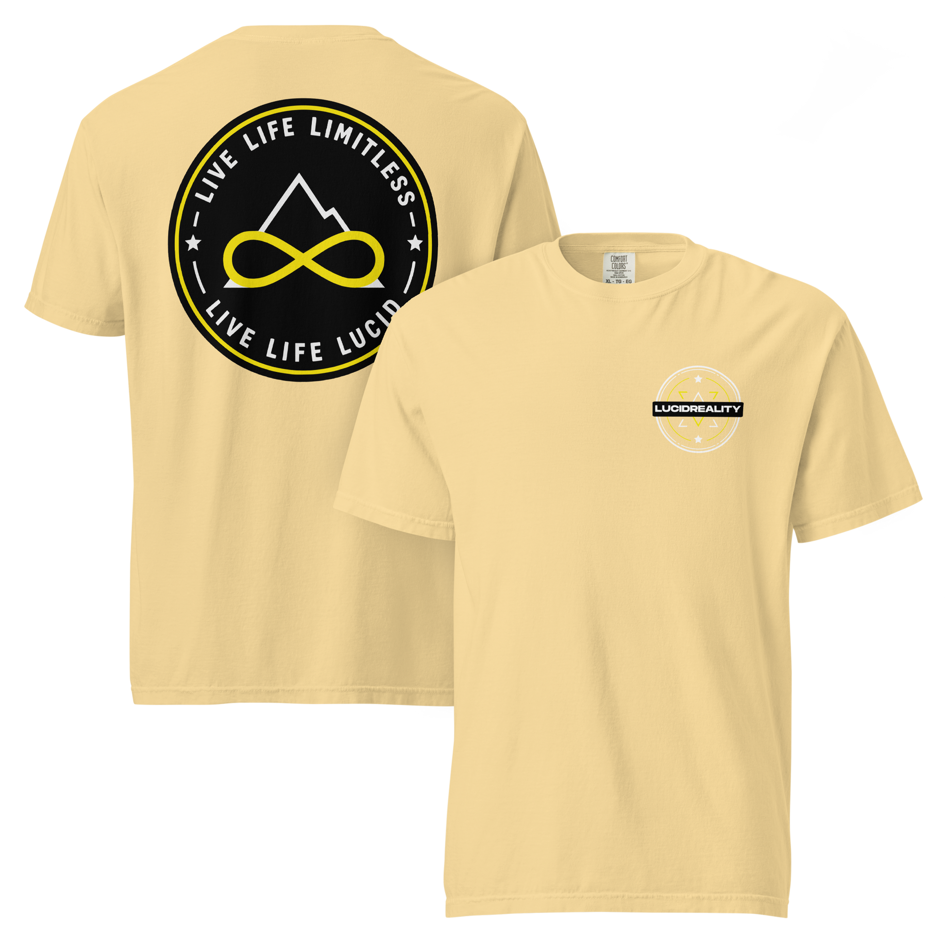 Lucid Reality Live Life Limitless Tee, garment-dyed heavyweight unisex t-shirt