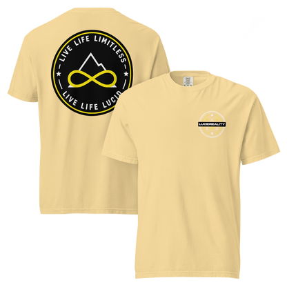 Lucid Reality Live Life Limitless Tee, garment-dyed heavyweight unisex t-shirt