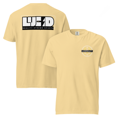 Lucid Reality Lucid Bolt Tee, lightning bolt back print, garment-dyed unisex t-shirt