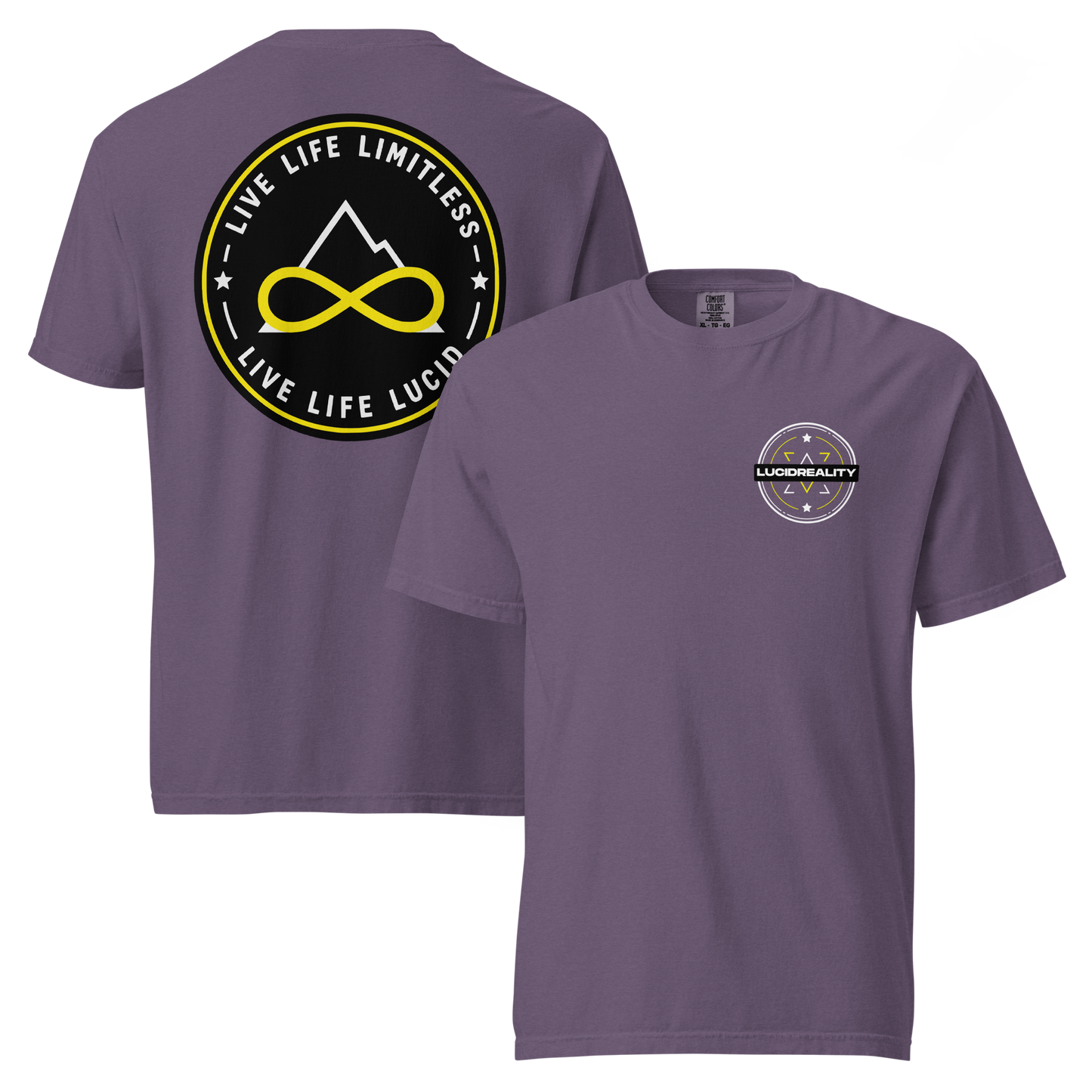 Lucid Reality Live Life Limitless Tee, garment-dyed heavyweight unisex t-shirt