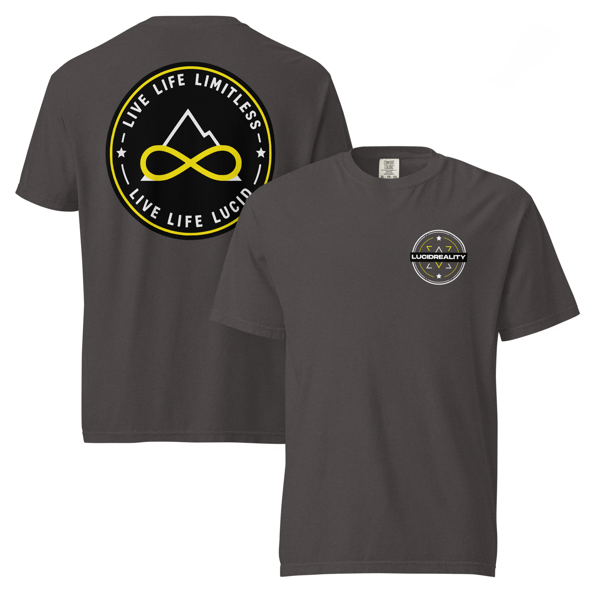 Lucid Reality Live Life Limitless Tee, garment-dyed heavyweight unisex t-shirt