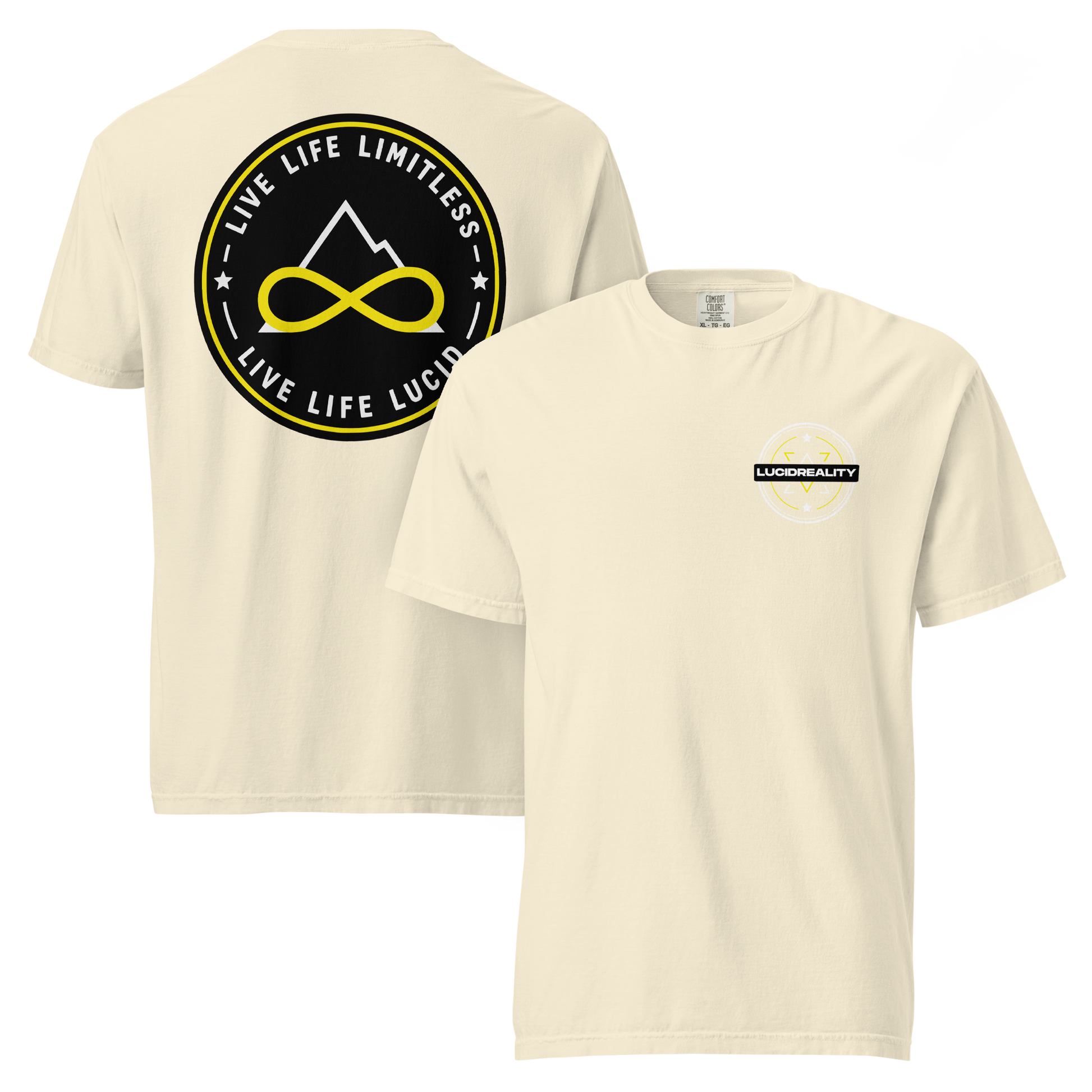 Lucid Reality Live Life Limitless Tee, garment-dyed heavyweight unisex t-shirt