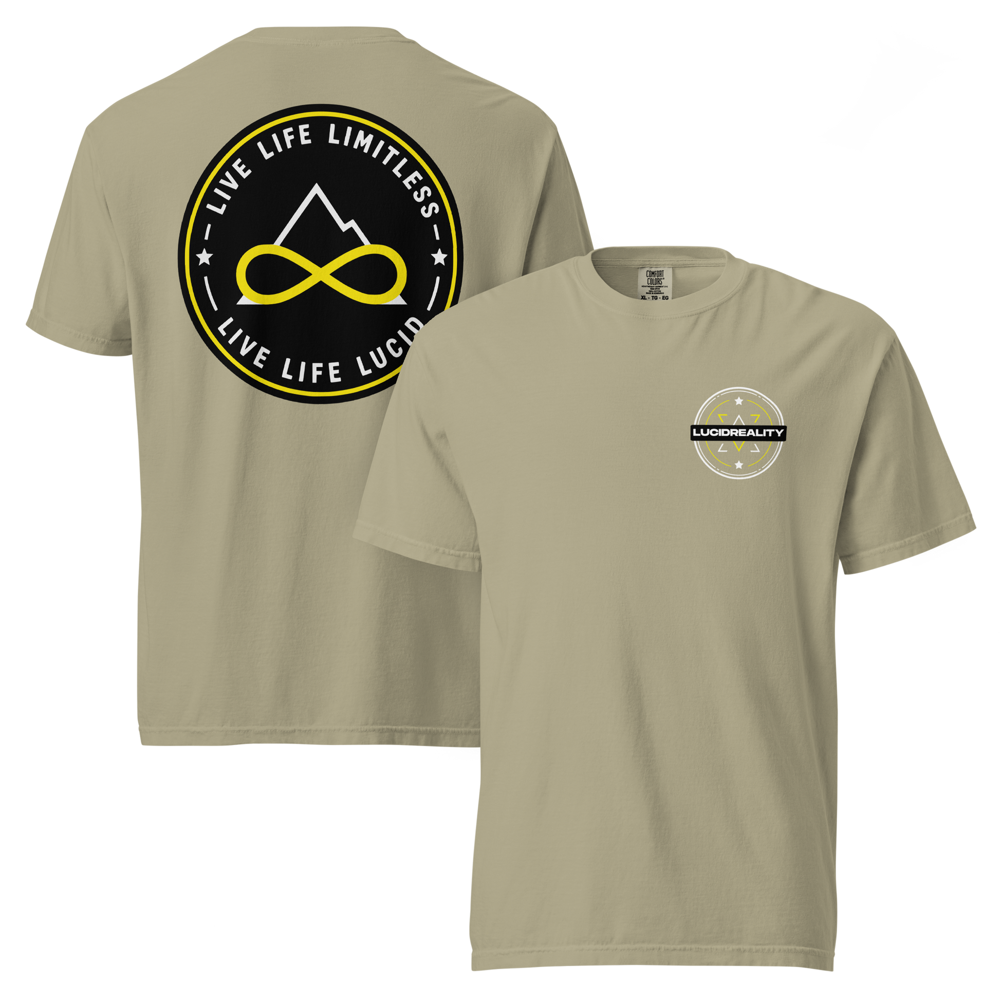 Lucid Reality Live Life Limitless Tee, garment-dyed heavyweight unisex t-shirt