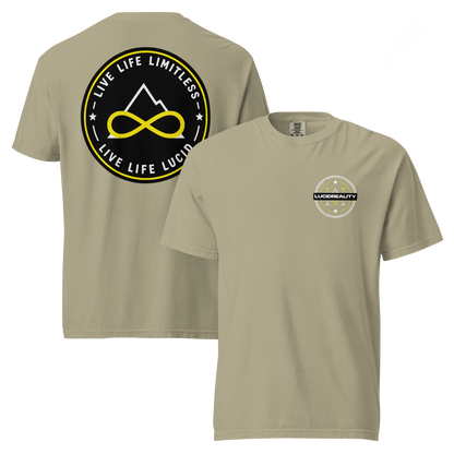Lucid Reality Live Life Limitless Tee, garment-dyed heavyweight unisex t-shirt