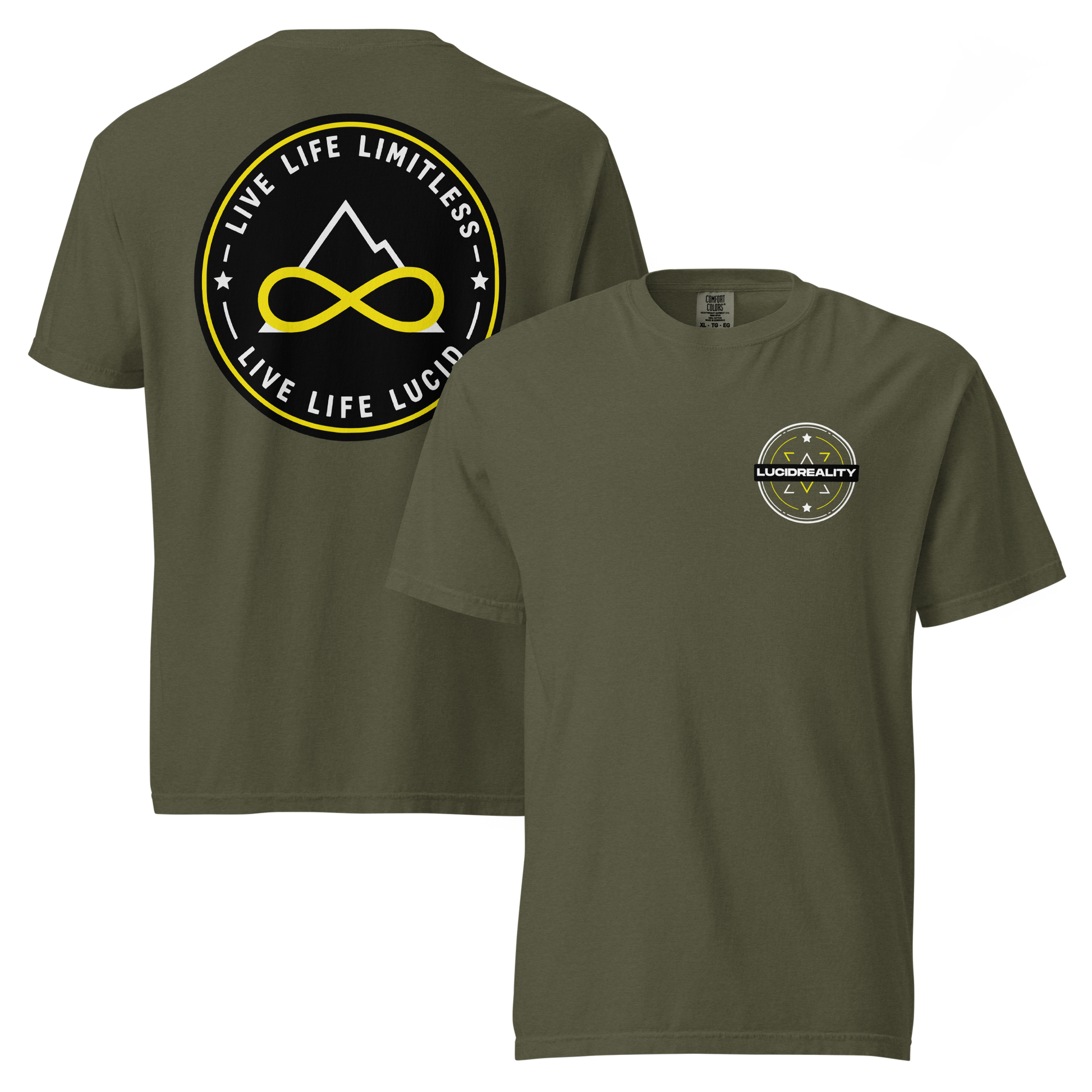 Lucid Reality Live Life Limitless Tee, garment-dyed heavyweight unisex t-shirt