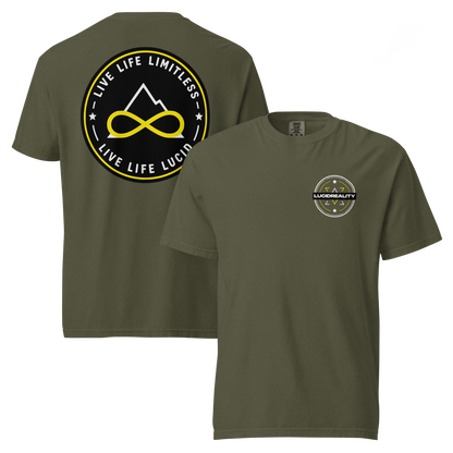 Lucid Reality Live Life Limitless Tee, garment-dyed heavyweight unisex t-shirt