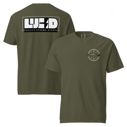 Lucid Reality Lucid Bolt Tee, lightning bolt back print, garment-dyed unisex t-shirt